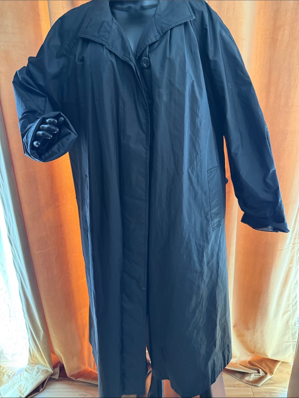 Women's Black Waterproof Trench Coat - Classic Long Overcoat